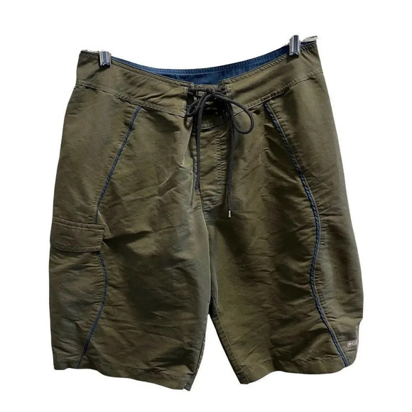 Columbia Board Shorts Swim Trunks Unlined Olive Green Yellow Men’s Size 32 - Picture 1 of 5